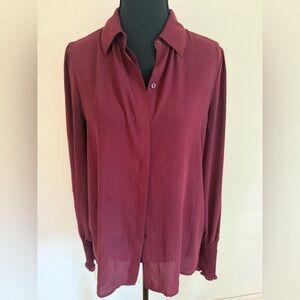 Express Maroon Button-Down Shirt